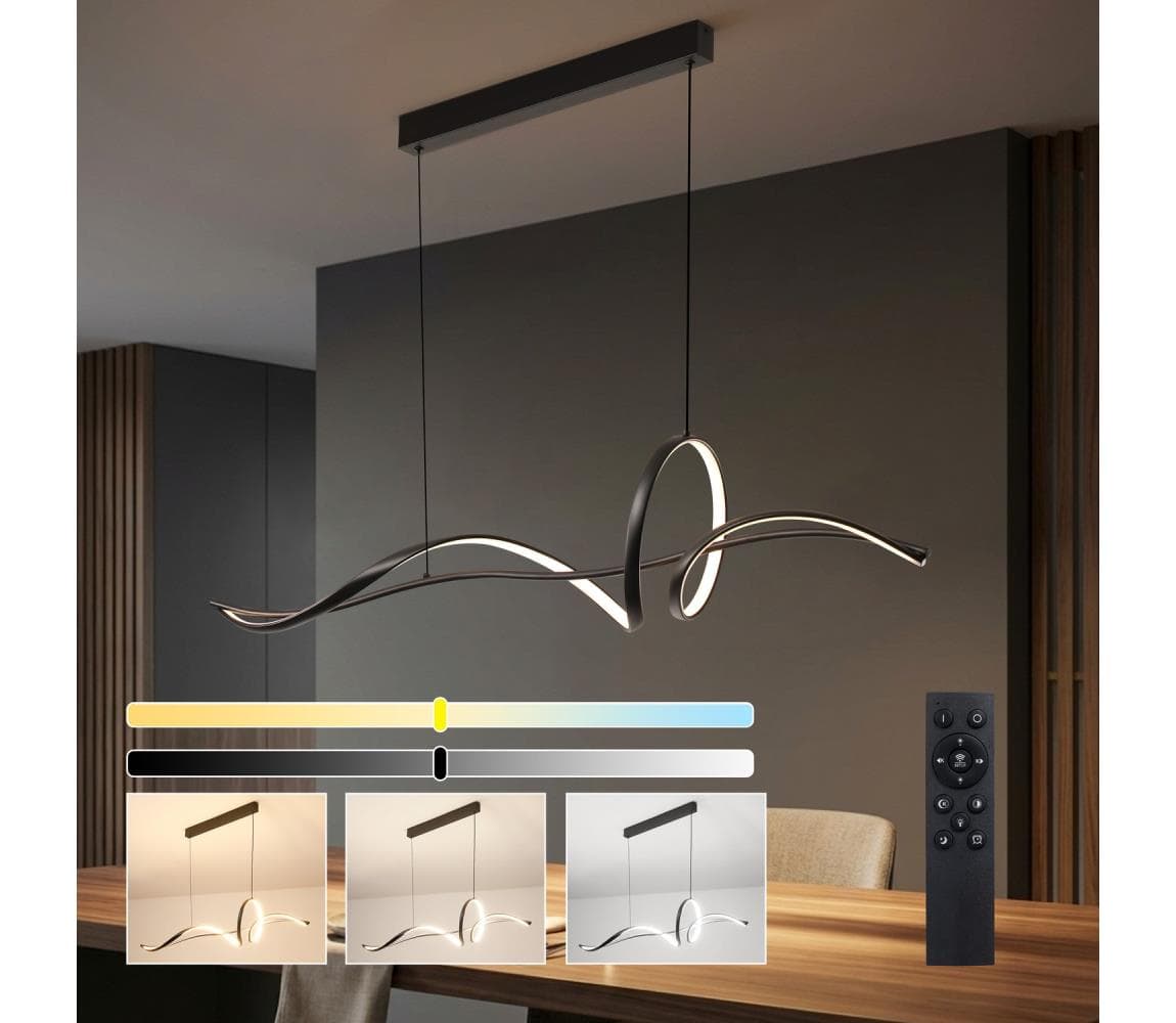 Brilagi - stmievateľný LED luster na lanku SIGNATURE LED/55W/230V 120x23 cm čierny + DO BRI912