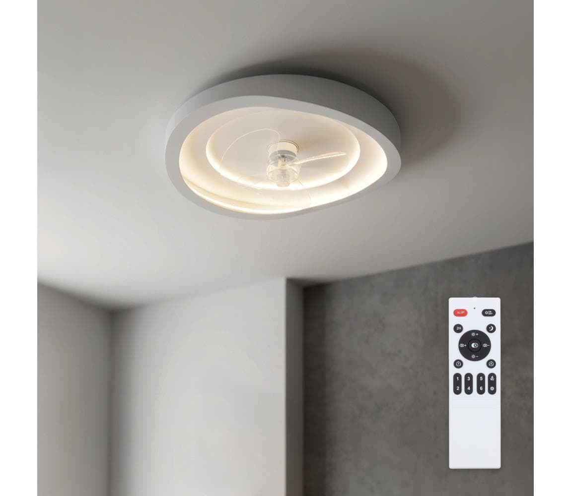 Brilagi - stmievateľný stropný látor s LED 80W/230V, priemer 50 cm, biely + diaľkové ovládanie WF-OSD-161