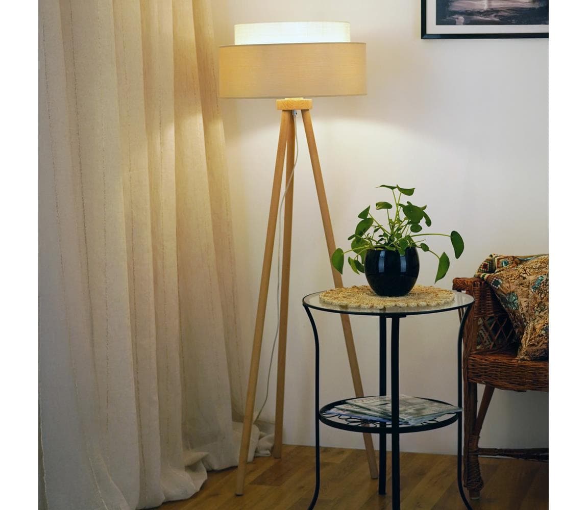 Brilagi - Stojacia lampa ARIZONA BOHO 1xE27/15W/230V béžová 608329