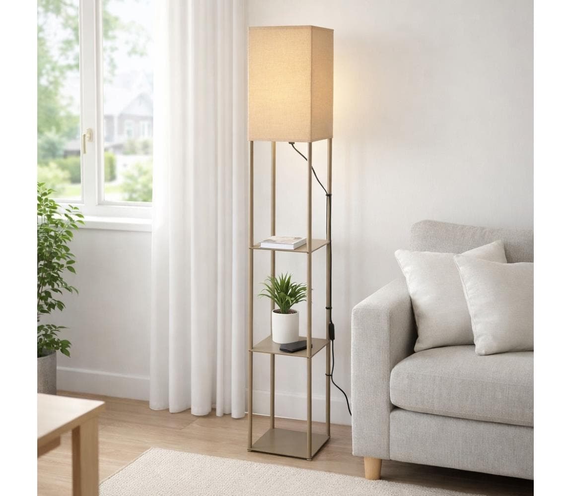 Brilagi - Stojacia lampa s policami GRADUS 1xE27/40W/230V 150 cm šedá/béžová 63019