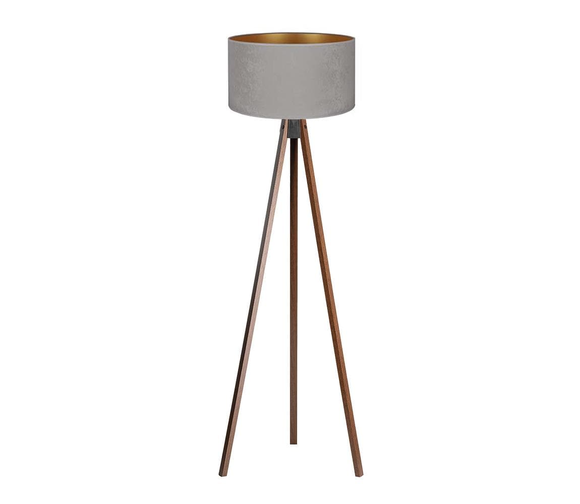 Brilagi - Stojacia lampa VELVET 1xE27/60W/230V wenge/šedá AS0462+DU82498
