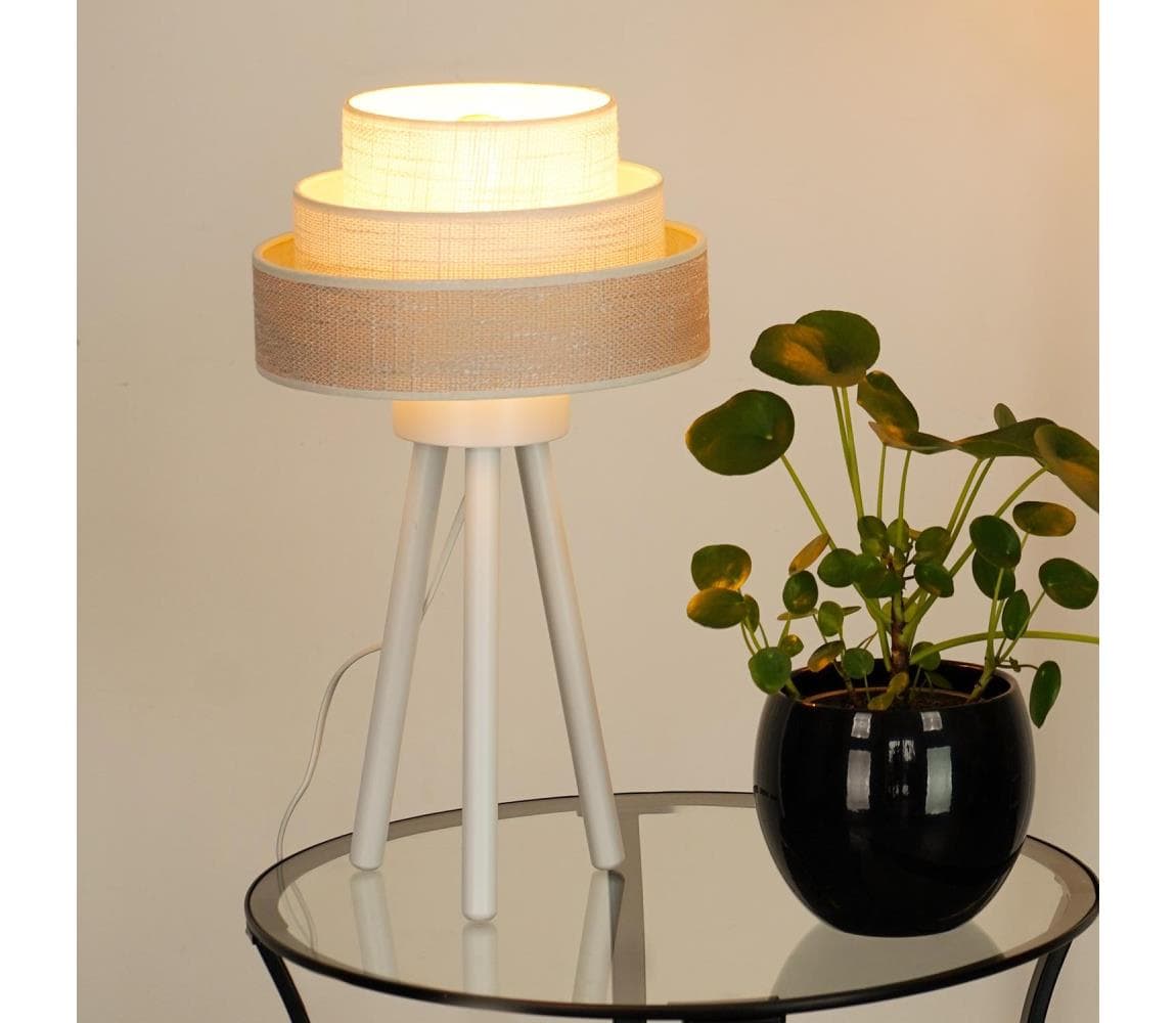 Brilagi - Stolná lampa ALASKA LUNETA 1xE27/15W/230V šedá/krémová 608138
