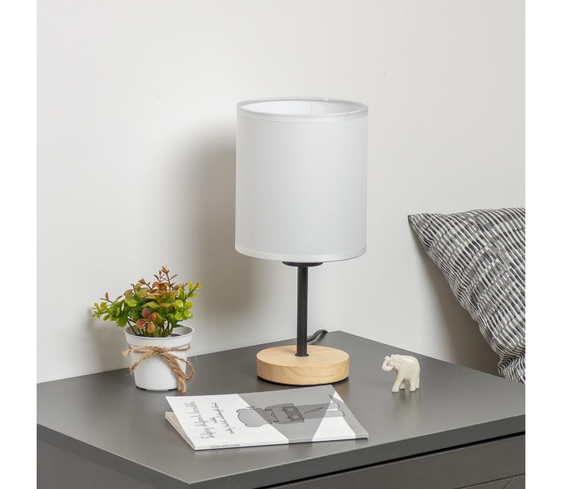 Brilagi - Stolná lampa NUBILA WOOD 1xE27/25W/230V dub/biela BG1567+BG1586