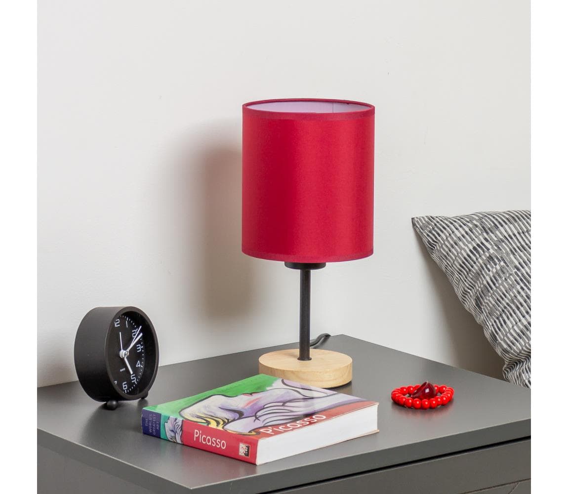 Brilagi - Stolná lampa NUBILA WOOD 1xE27/25W/230V dub/pompejská červená BG1567+BG1579
