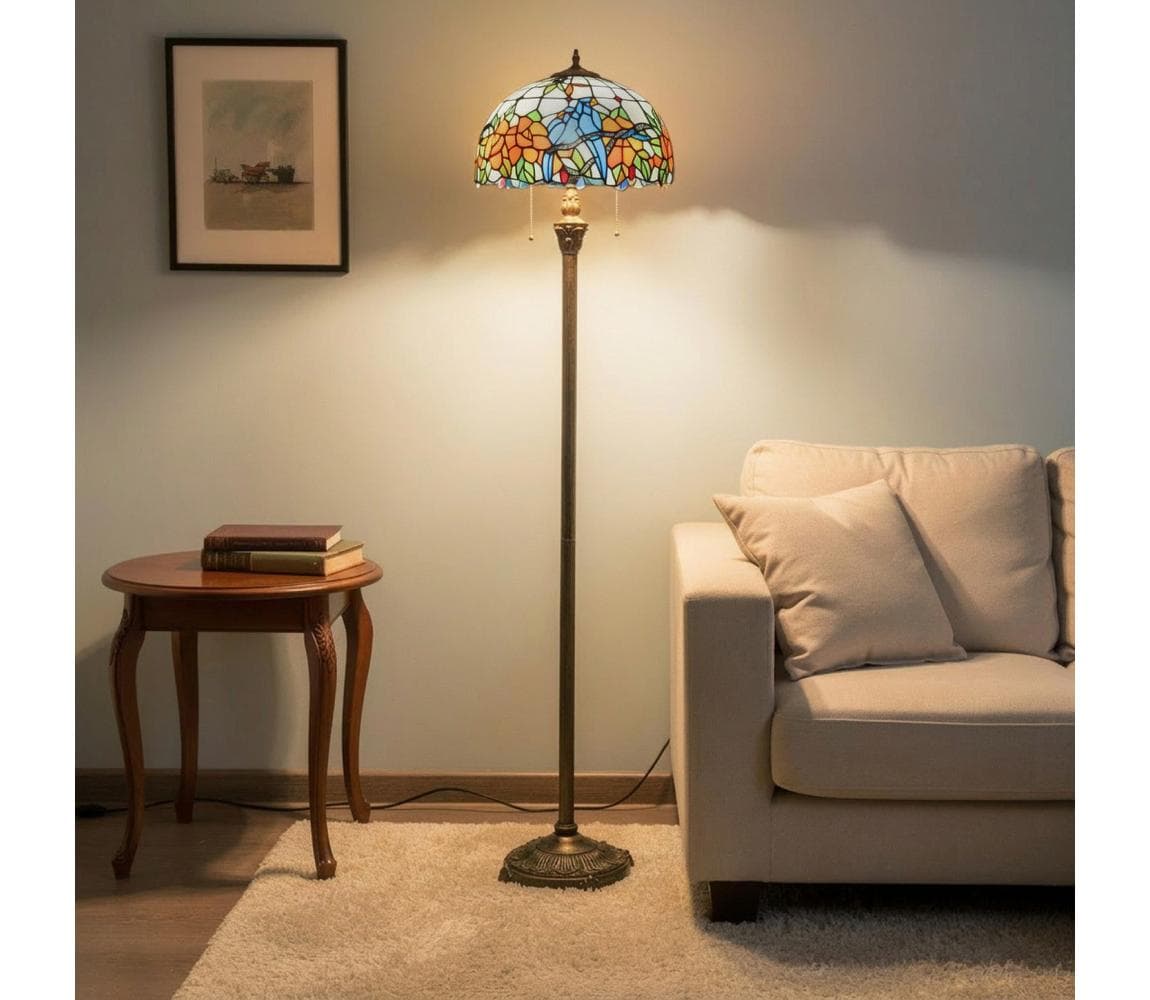Brilagi - Tiffany vitrážová stojacia lampa JUNGLE 2xE27/60W/230V BRF-12003