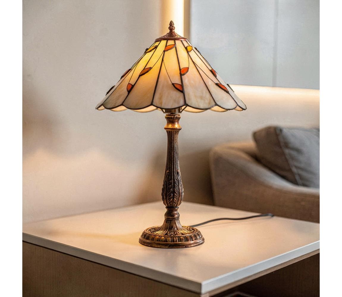 Brilagi - Tiffany vitrážová stolná lampa FOLIA 2xE27/60W/230V BRT-B015C