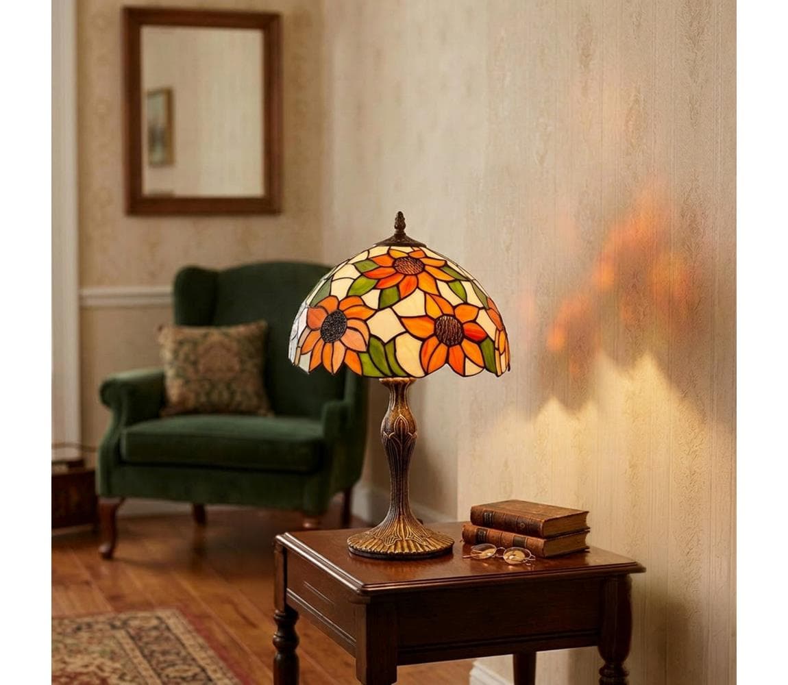 Brilagi - Tiffany vitrážová stolná lampa SUNFLOWER 1xE27/60W/230V BRT-8004B