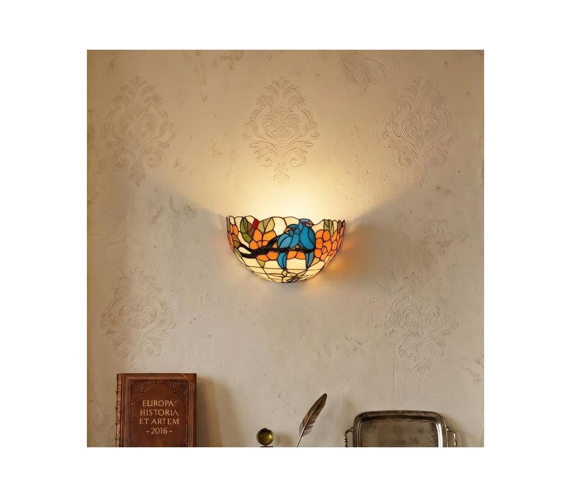 Brilagi - Tiffany vitražové nástenné svietidlo JUNGLE 1xE14/40W/230V BRW-12003B