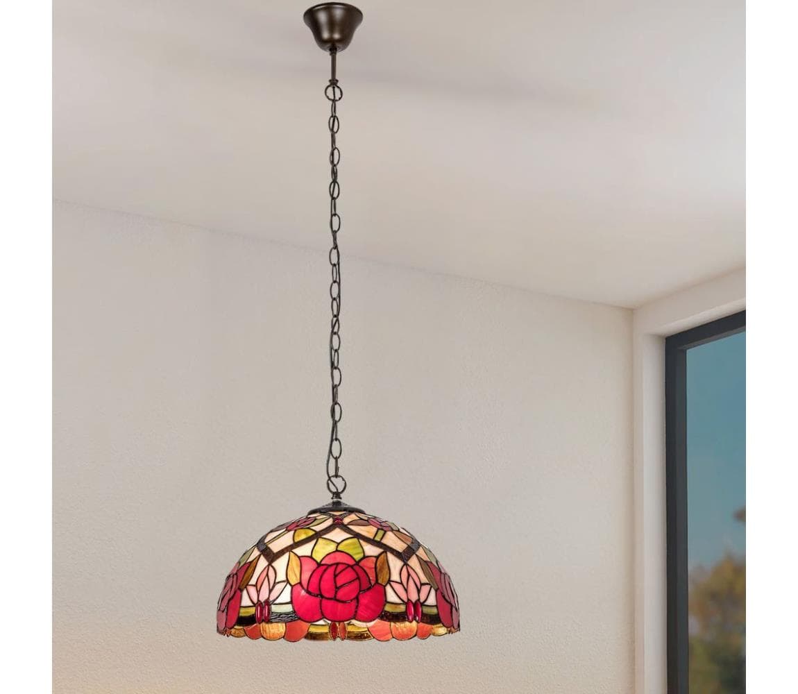 Brilagi - Tiffany vitrážový luster na reťazi GARLAN 2xE27/60W/230V 63013