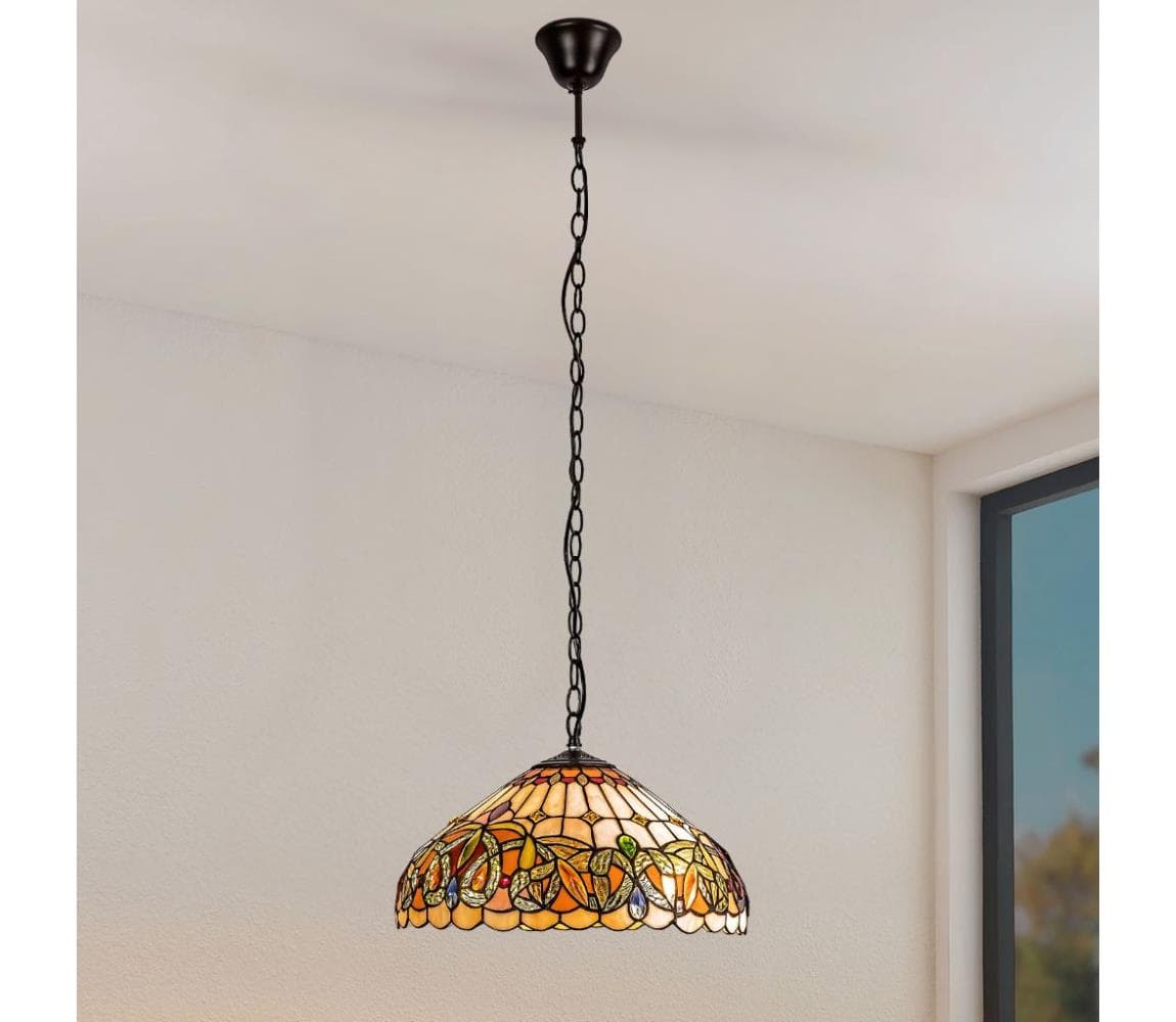 Brilagi - Tiffany vitrážový luster na reťazi LUISA 2xE27/60W/230V 63070