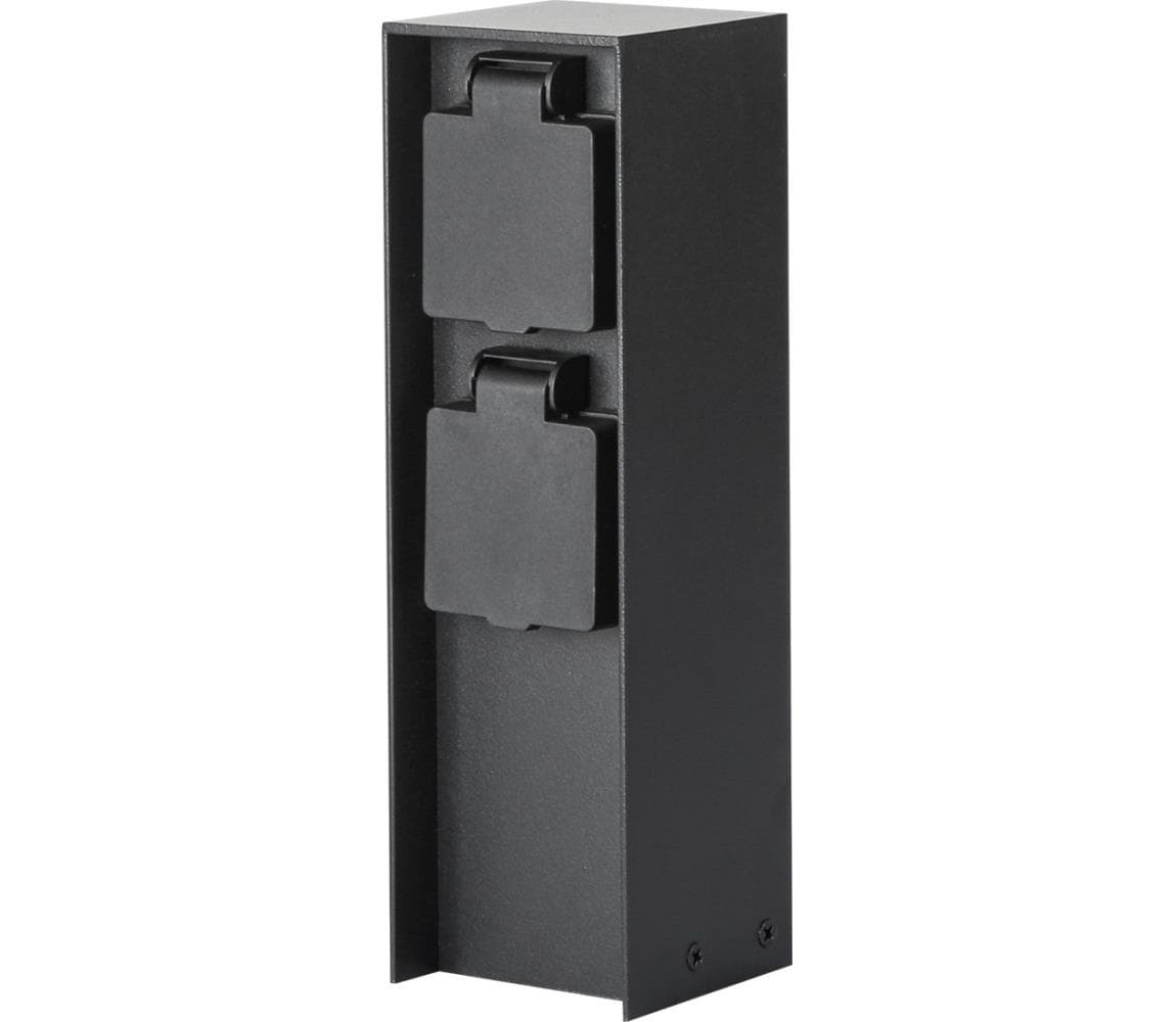 Brilagi - Vonkajší stĺpik so zásuvkami PILLAR 2Z SCHUKO 230V IP44 čierny BRI183
