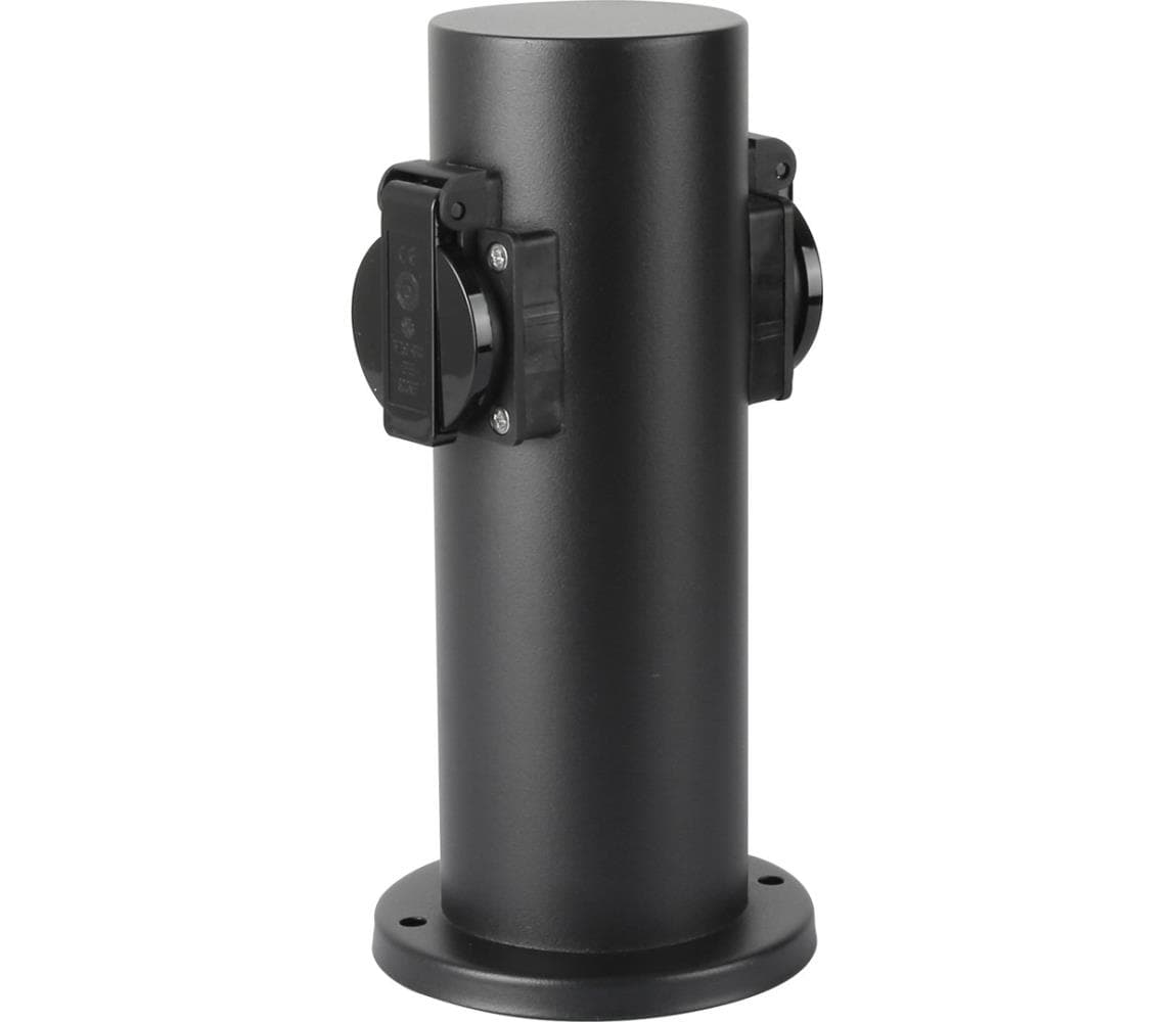 Brilagi - Vonkajší zásuvkový stĺpik PILLAR 2Z SCHUKO 230V IP44 čierna BRI186