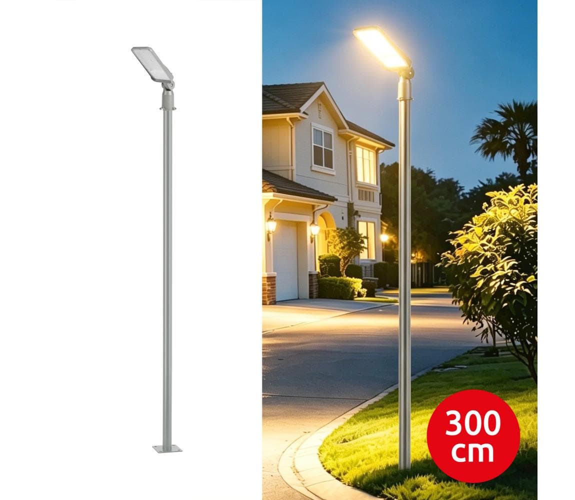 Brilagi - vonkajšia LED lampa so stĺpom a káblom 3 m URBANLIGHT LED/50W/230V sivá IP65 BG4761+BG3820