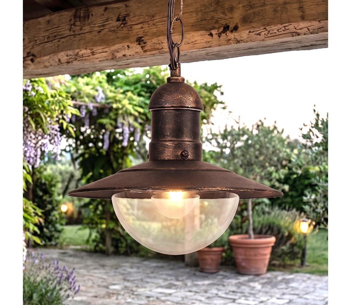 Brilagi - Vonkajšie závesné svietidlo MOLDE 1xE27/60W IP44 bronzová/patina 63027