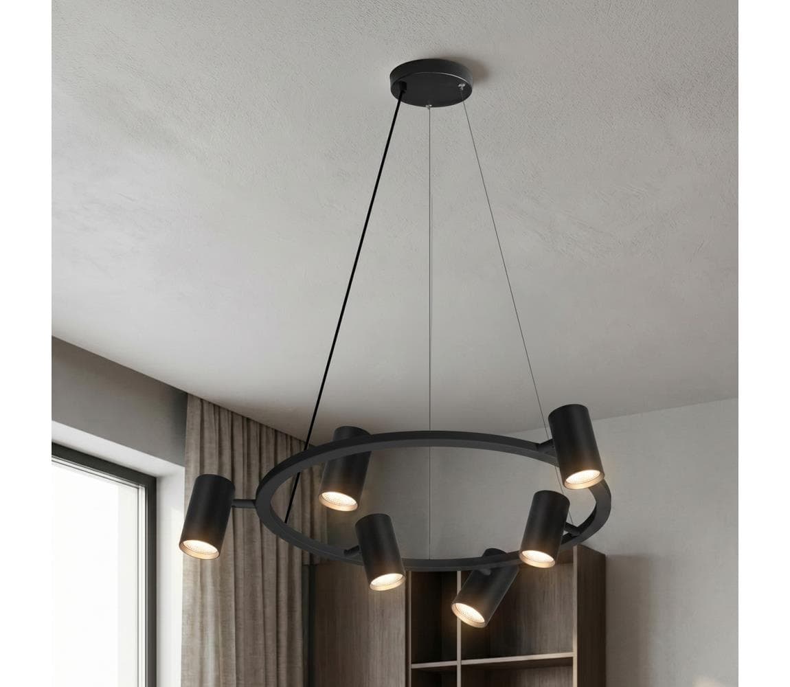 Brilagi - Závesný luster SELE 6xGU10/30W/230V čierny WO-SELEP-B02-BLK-OEM