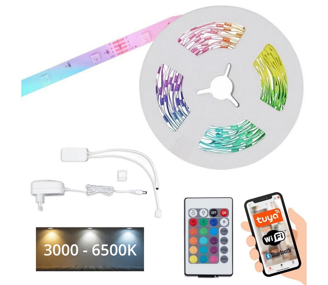 Brilo - LED RGBW Stmievateľný pásik 6,5m LED/15W/230V Wi-Fi Tuya + DO 2256-150