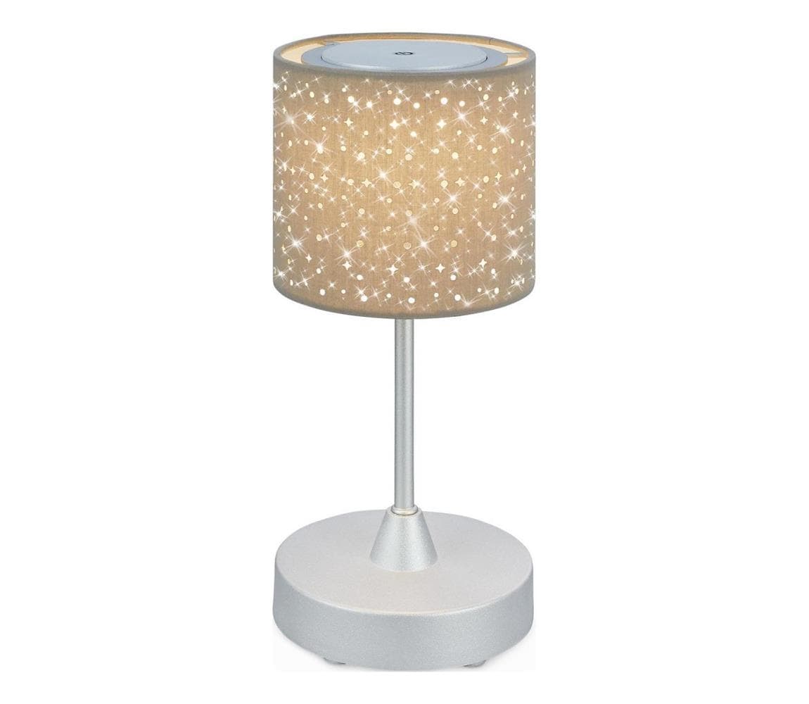 Brilo - LED stmievateľná nabíjacia stolná lampa LOLE LED/3W/5V IP44 strieborná 7443-011