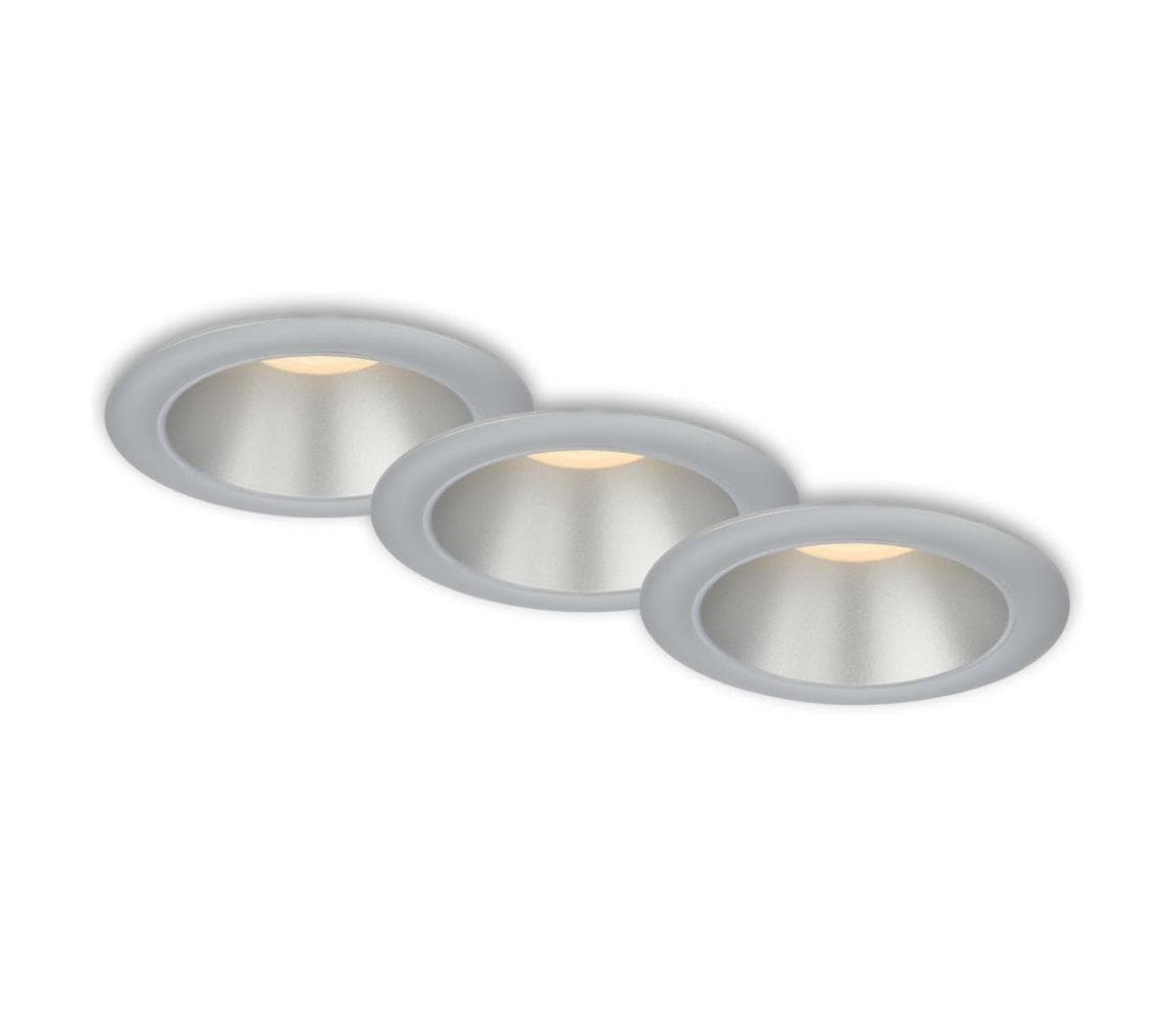 Briloner 7041-034-SADA 3x LED Kúpeľňové podh. svietidlo LED/4,9W/230V strieborná 7041-034
