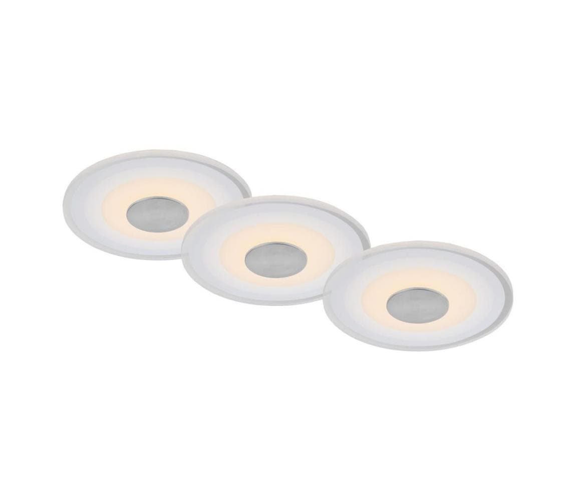 Briloner - SADA 3x LED Kúpeľňové podhľadové svietidlo LED/6W/230V IP44 chróm 7043-039