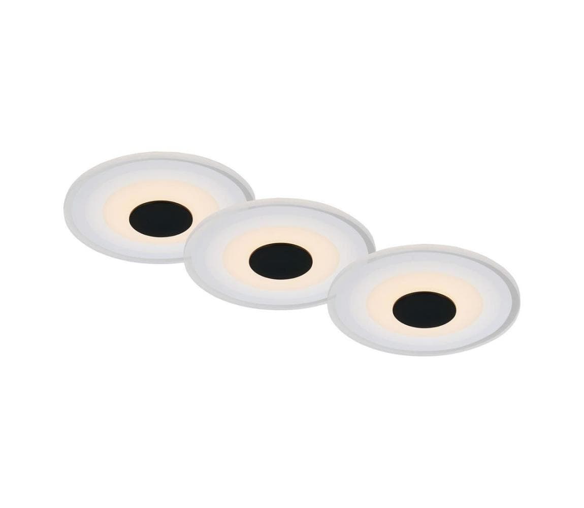 Briloner - SADA 3x LED Kúpeľňové podhľadové svietidlo LED/6W/230V IP44 čierna 7043-035