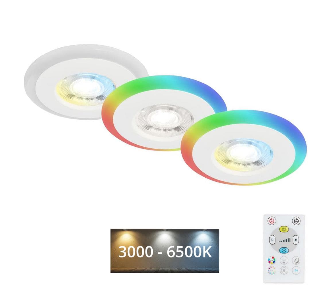 Briloner - SADA 3x LED RGBW Stmievateľné kúpeľňové svietidlo LED/5W/230V IP44+ DO 7040-036
