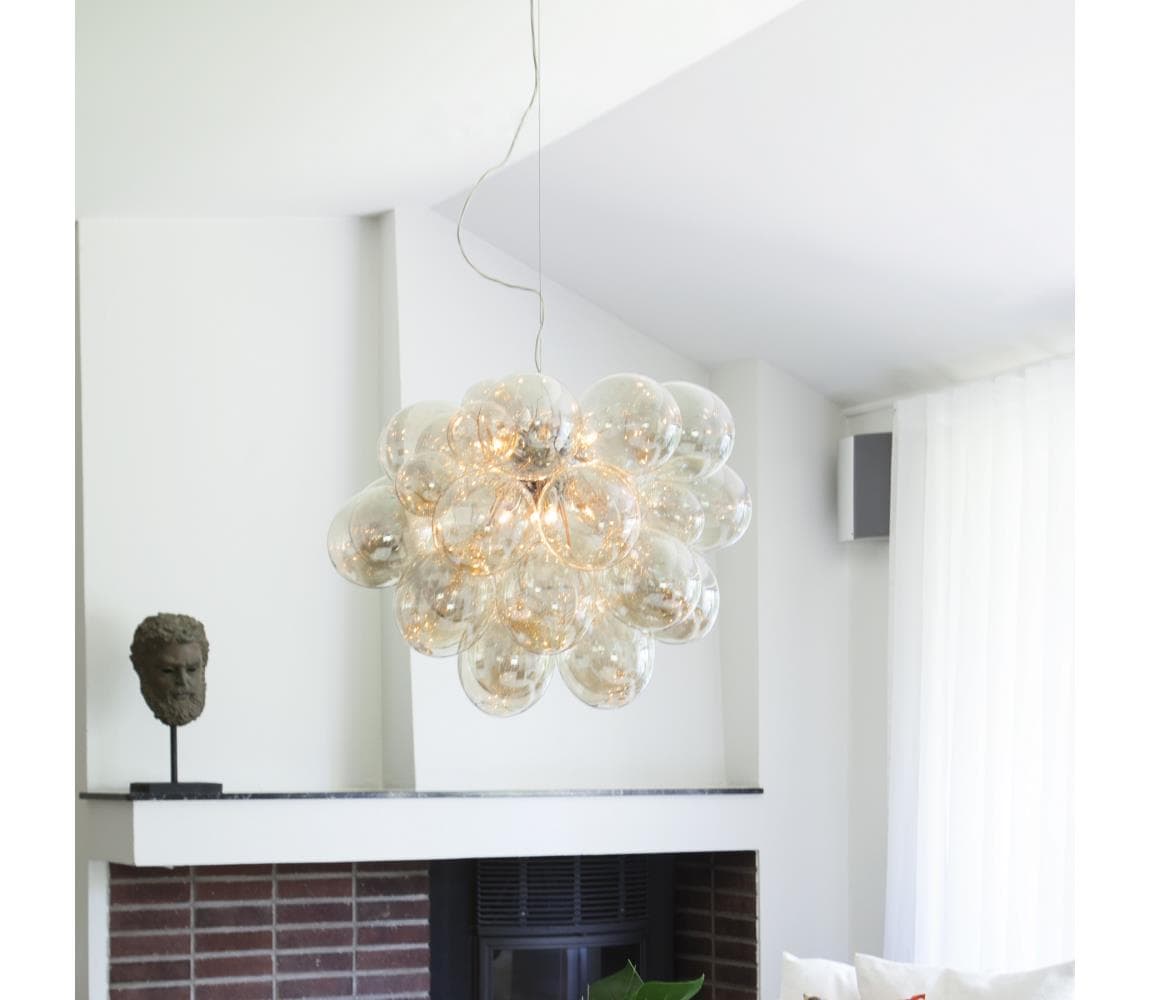 ByRydens 4200650-5503 - Luster na lanku GROSS GRANDE 8xG9/4W/230V dymová/hnedá 4200650-5503