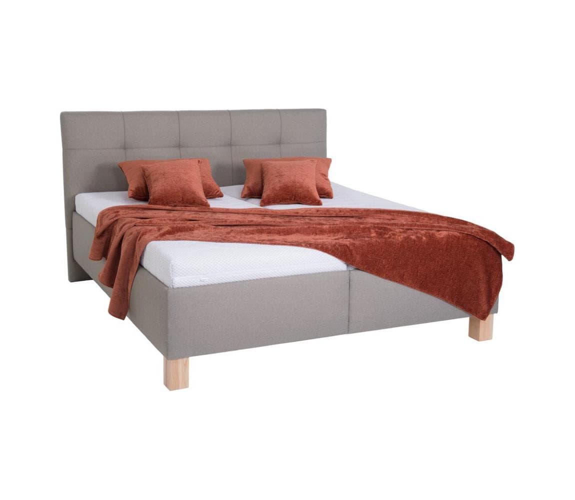 Čalúnená posteľ s matracom a úložným priestorom MARIA 180x200 cm taupe 8590828931461