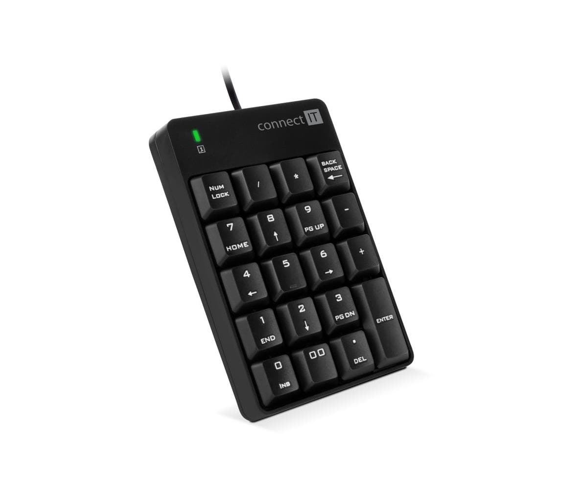CONNECT IT CKB-0060-BK - Káblová numerická klávesnica čierna CKB-0060-BK