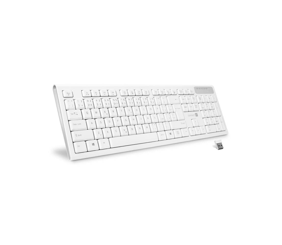 CONNECT IT CKB-3010-CS - Multimediálna bezdrôtová klávesnica CZ/SK 2xAAA biela CKB-3010-CS