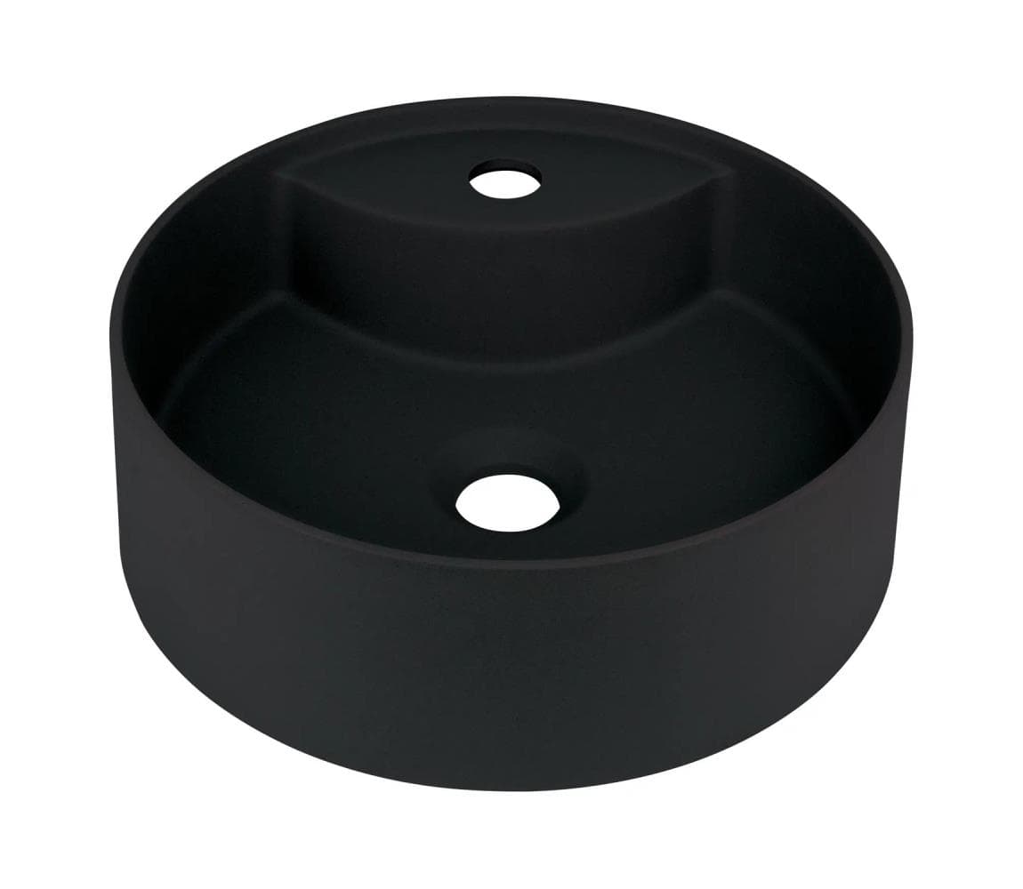Deante CQS_NU4B - Umývadlo na dosku s otvorom SILIA, priemer 36 cm, granit/čierna CQS_NU4B