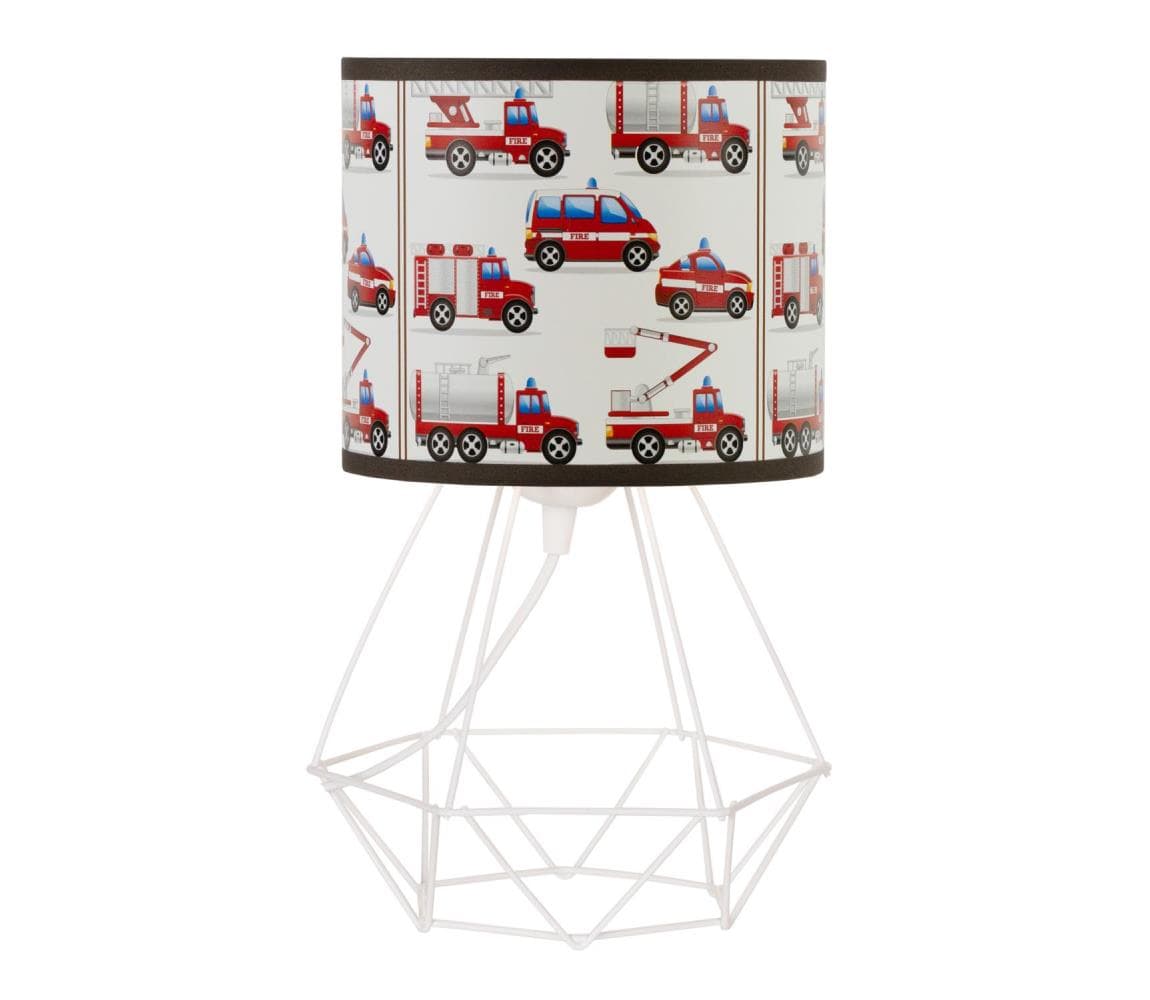 Detská stolná lampa KIDS ROOM 1×E27/60W/230V, priemer 18 cm, s motívom hasičov H0971