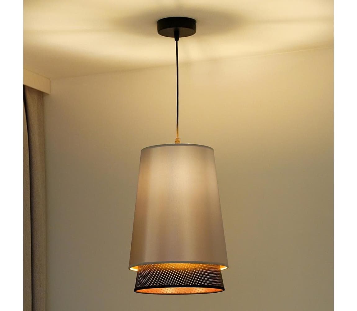 - Luster na lanku BELL SHINY 1xE27/15W/230V pr. 25 cm strieborná/čierna 603256