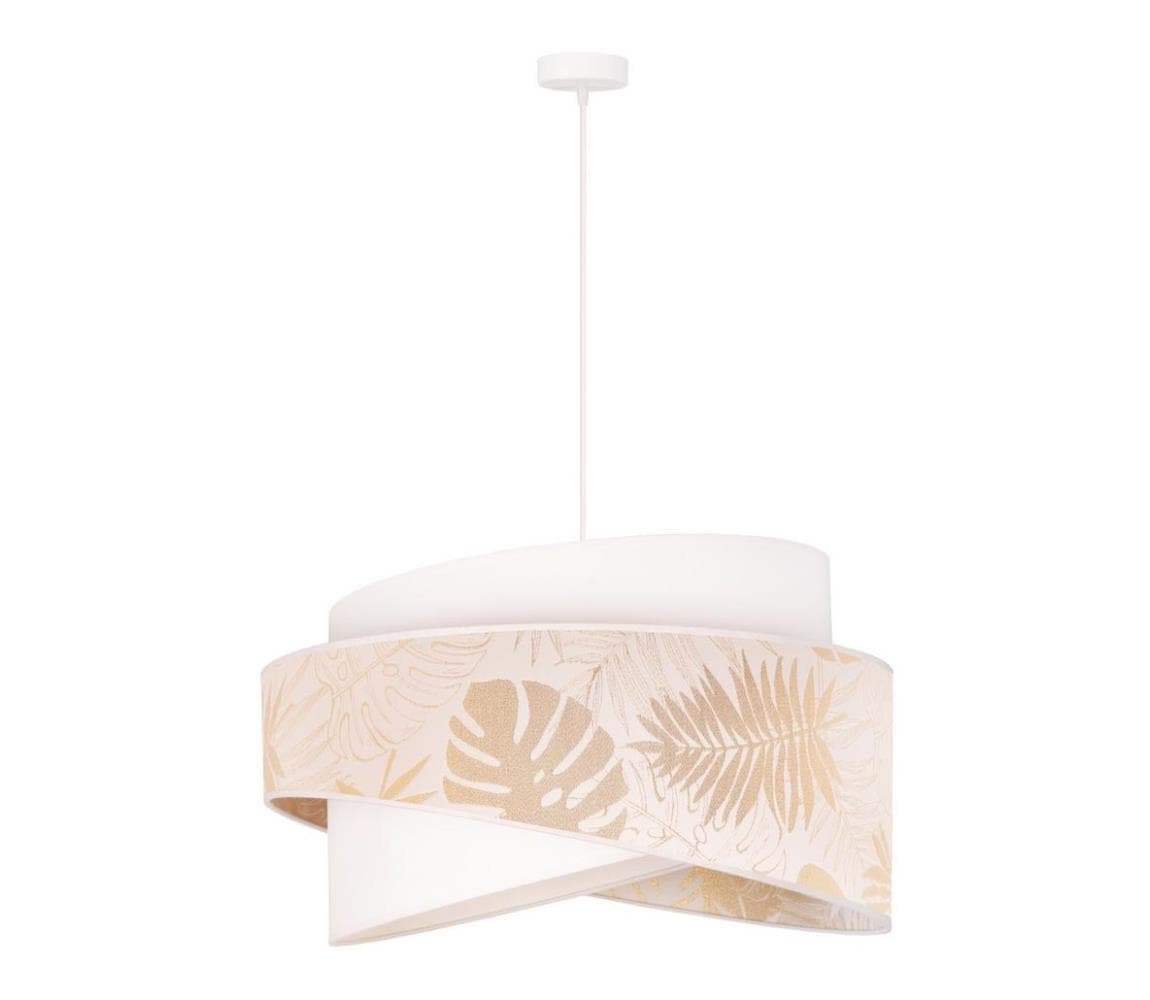 - Luster na lanku BROOKLYN 1xE27/40W/230V pr. 50 cm biela/mosadz 80856
