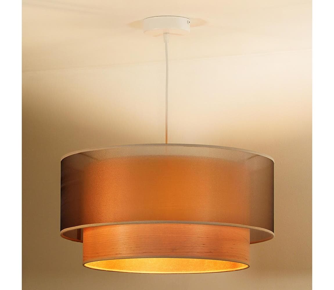 - Luster na lanku WOOD BOHO 1xE27/15W/230V pr. 45 cm medená/béžová 604062