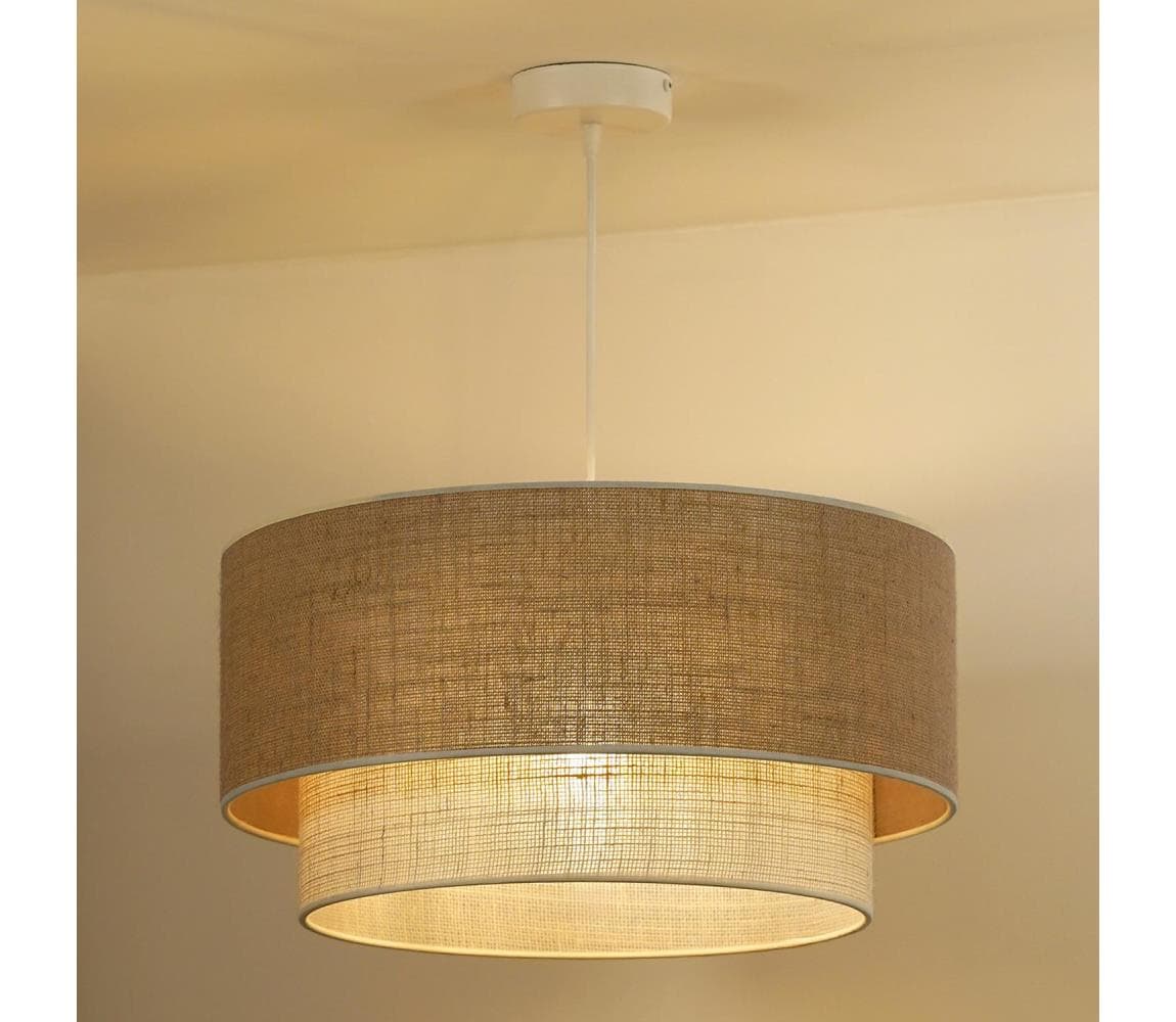 - Luster na lanku YUTE BOHO 1xE27/15W/230V pr. 45 cm hnedá/krémová 603720