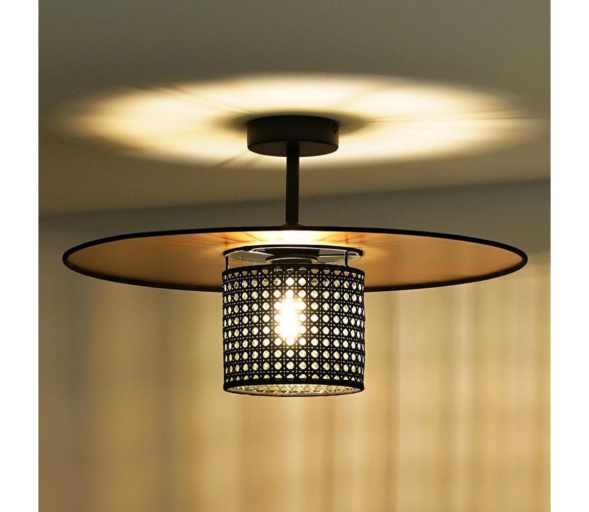 - Prisadený luster TOKYO RATTAN 1xE27/15W/230V pr. 50 cm zlatá/čierna 604284