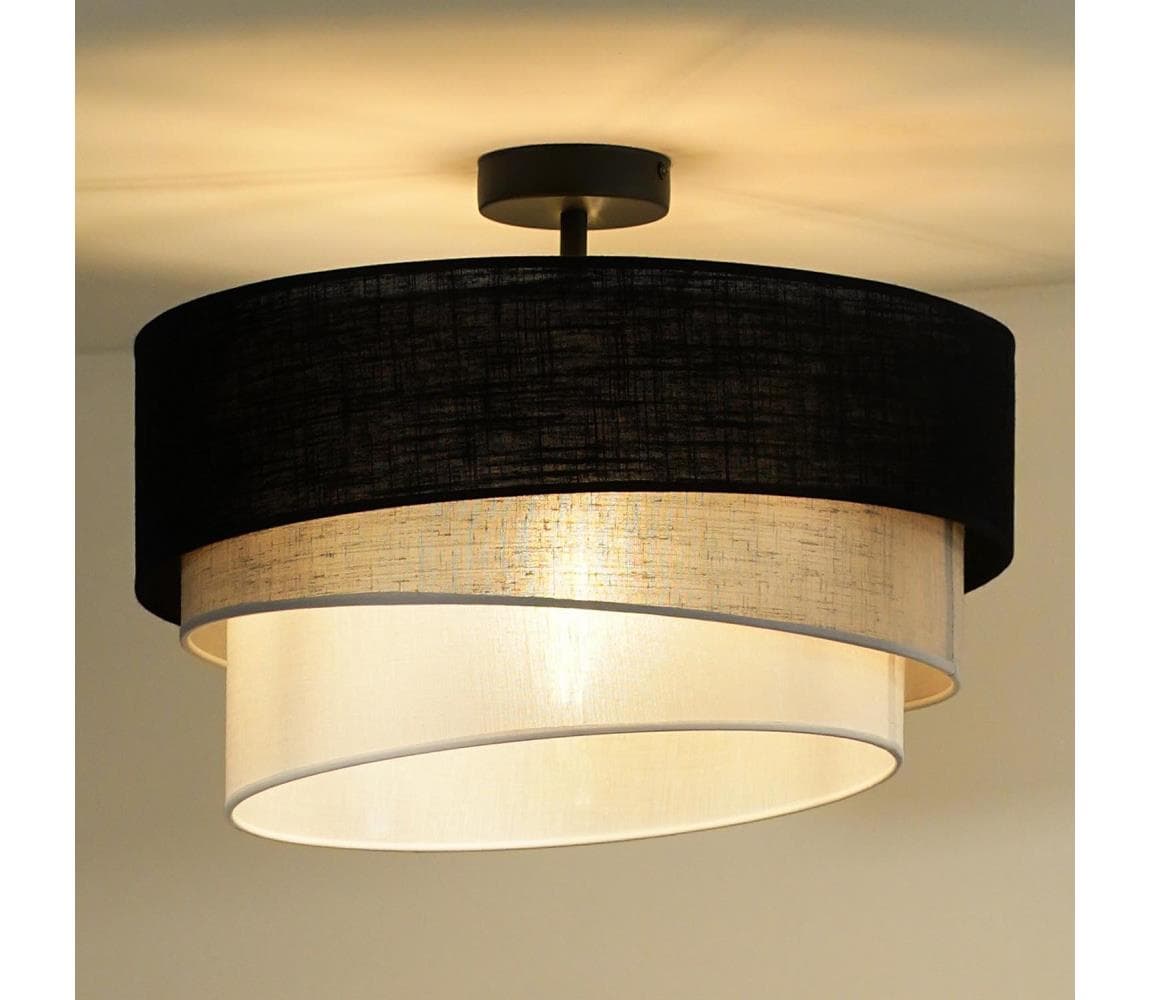 - Prisadený luster TRIO 1xE27/15W/230V pr. 45 cm čierna/šedá/biela 604901