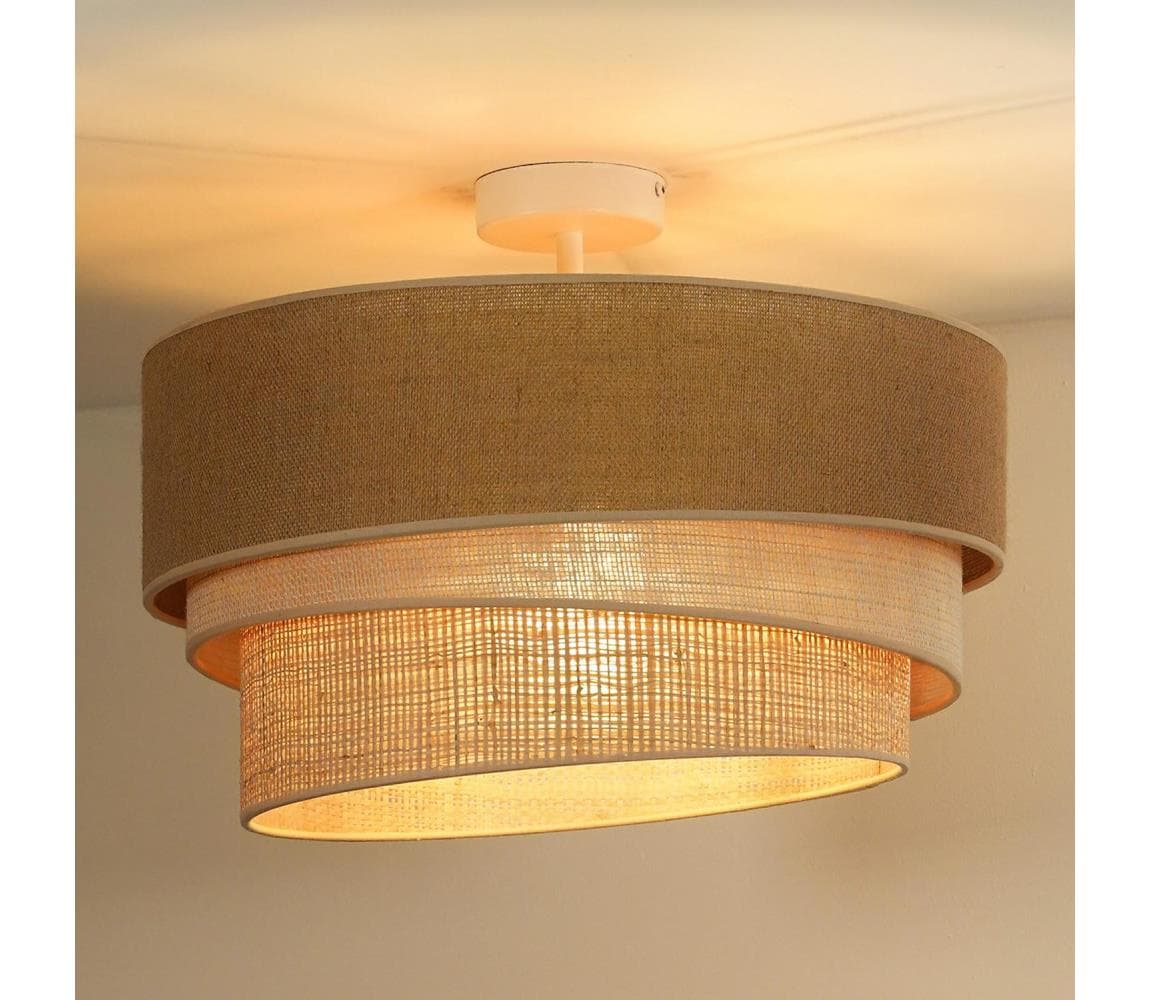 - Prisadený luster YUTE TRIO 3xE27/15W/230V pr. 60 cm hnedá/šedá/béžová 604734