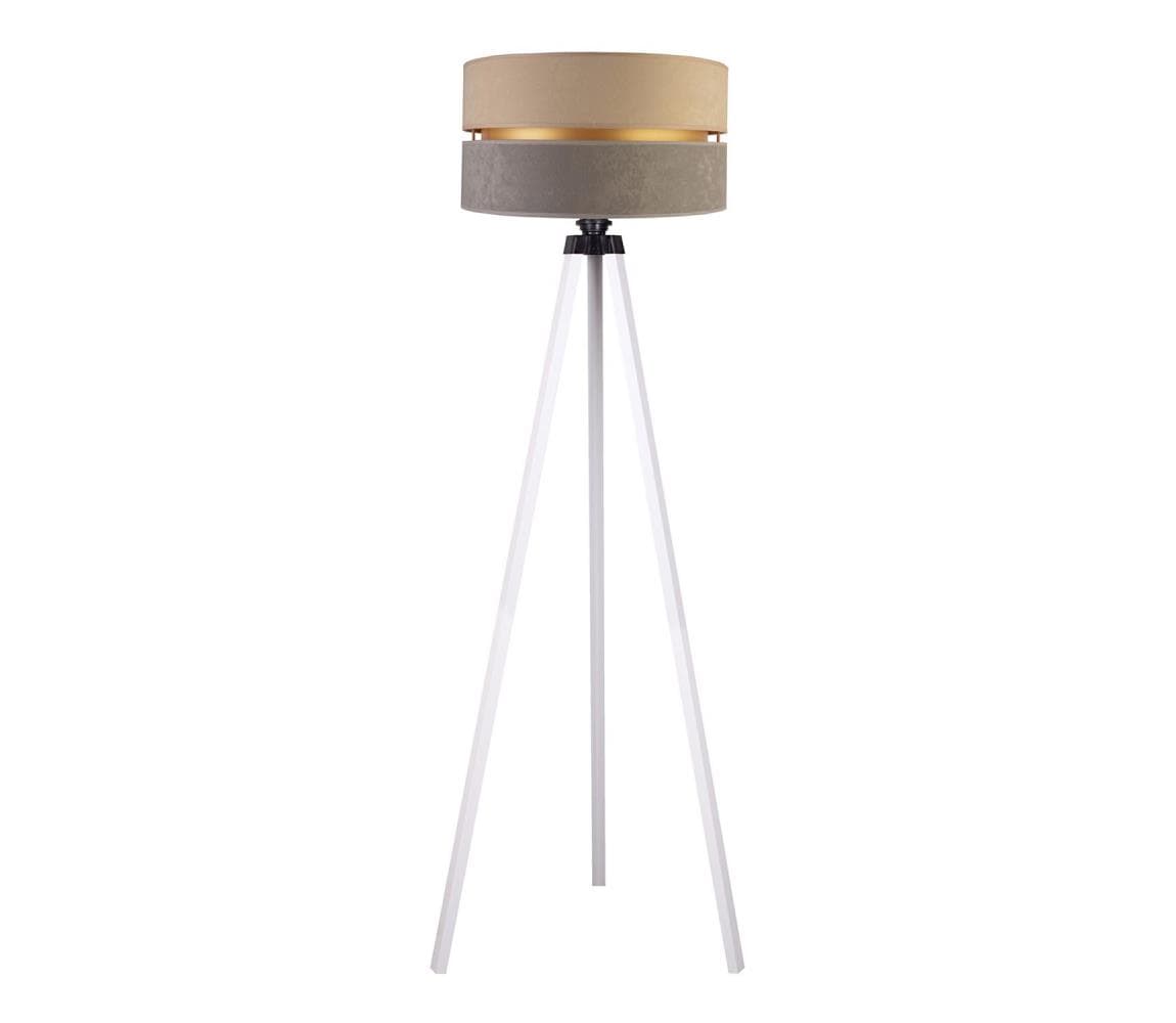 - Stojacia lampa DUO 1xE27/60W/230V pr. 44 cm béžová/šedá/biela AS0465+DU83549