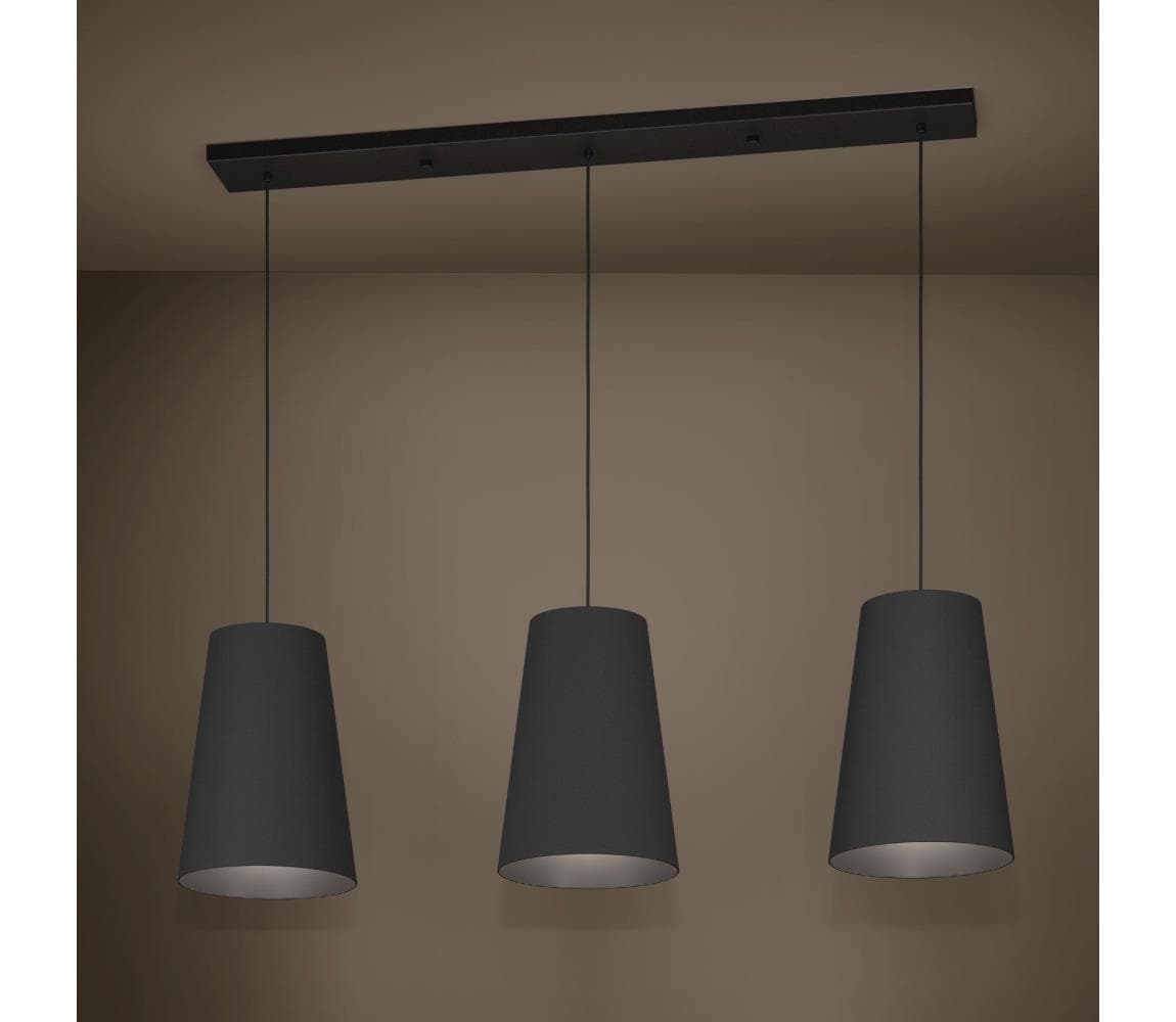 Eglo 390133 - Luster na lanku PETROSA 3xE27/40W/230V čierna 390133