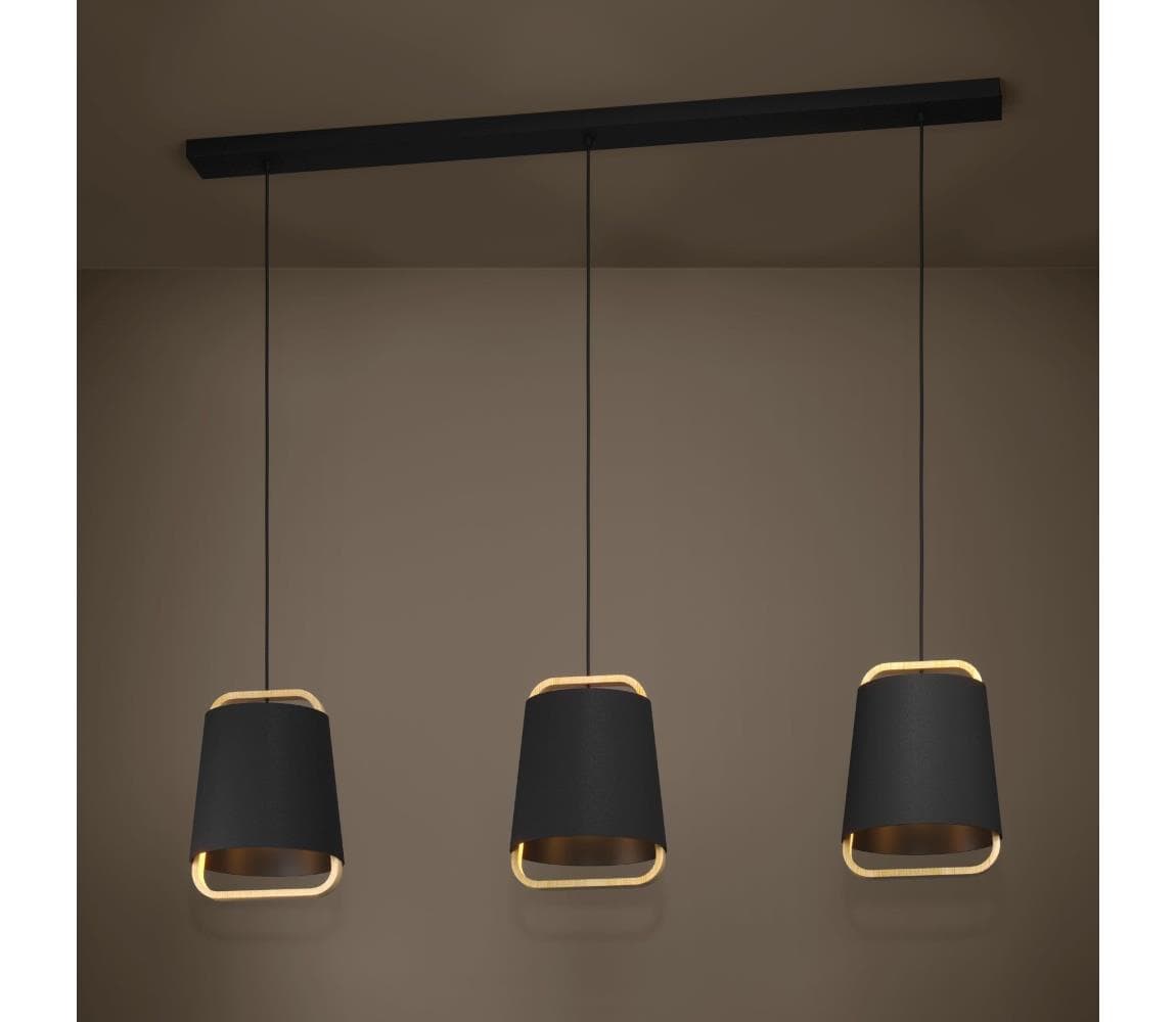 Eglo 390186 - Luster na lanku CAMALOZA 3xE27/40W/230V čierna 390186