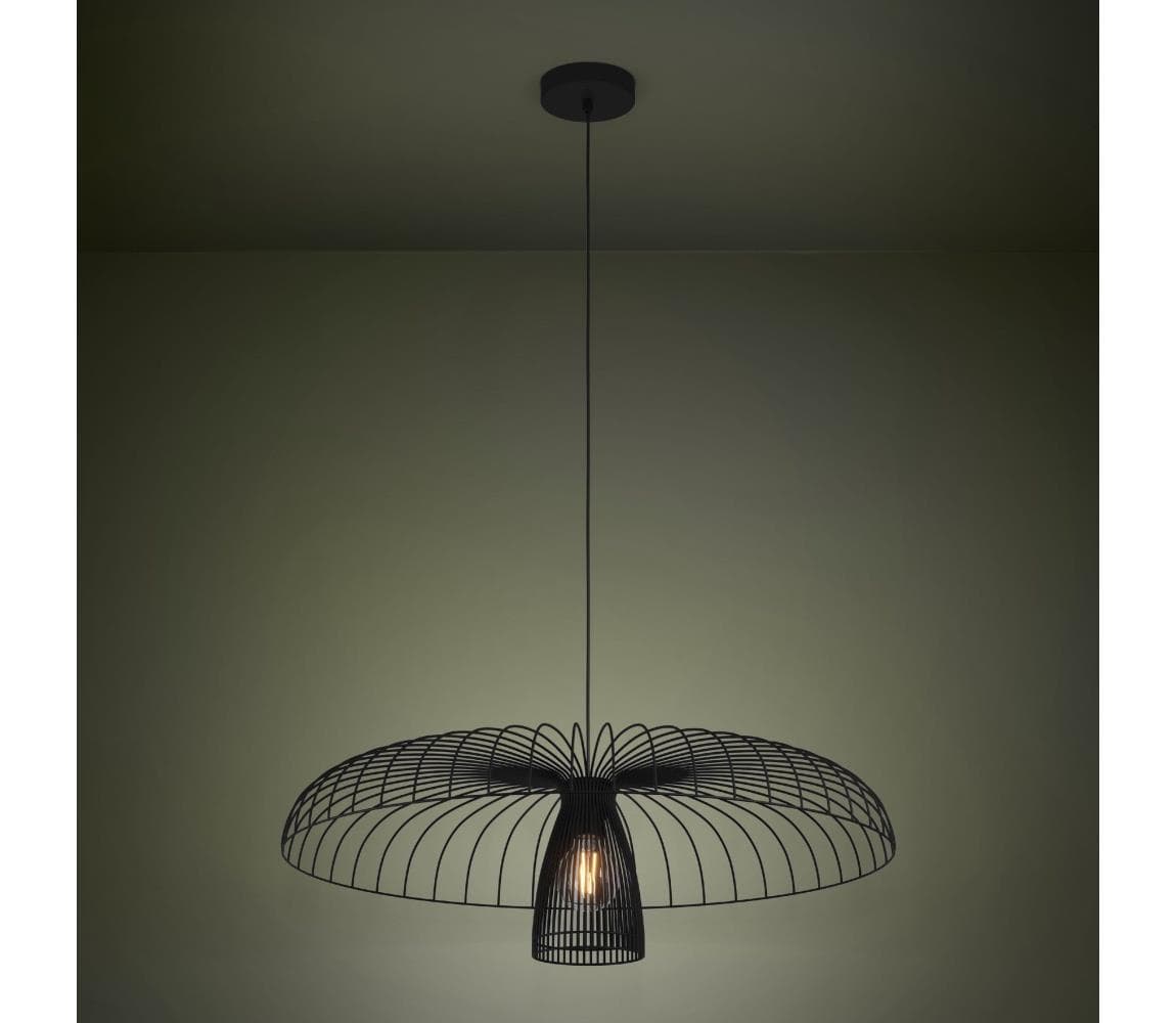 Eglo 390216 - Luster na lanku CHAMPERICO 1xE27/60W/230V 77 cm čierna 390216