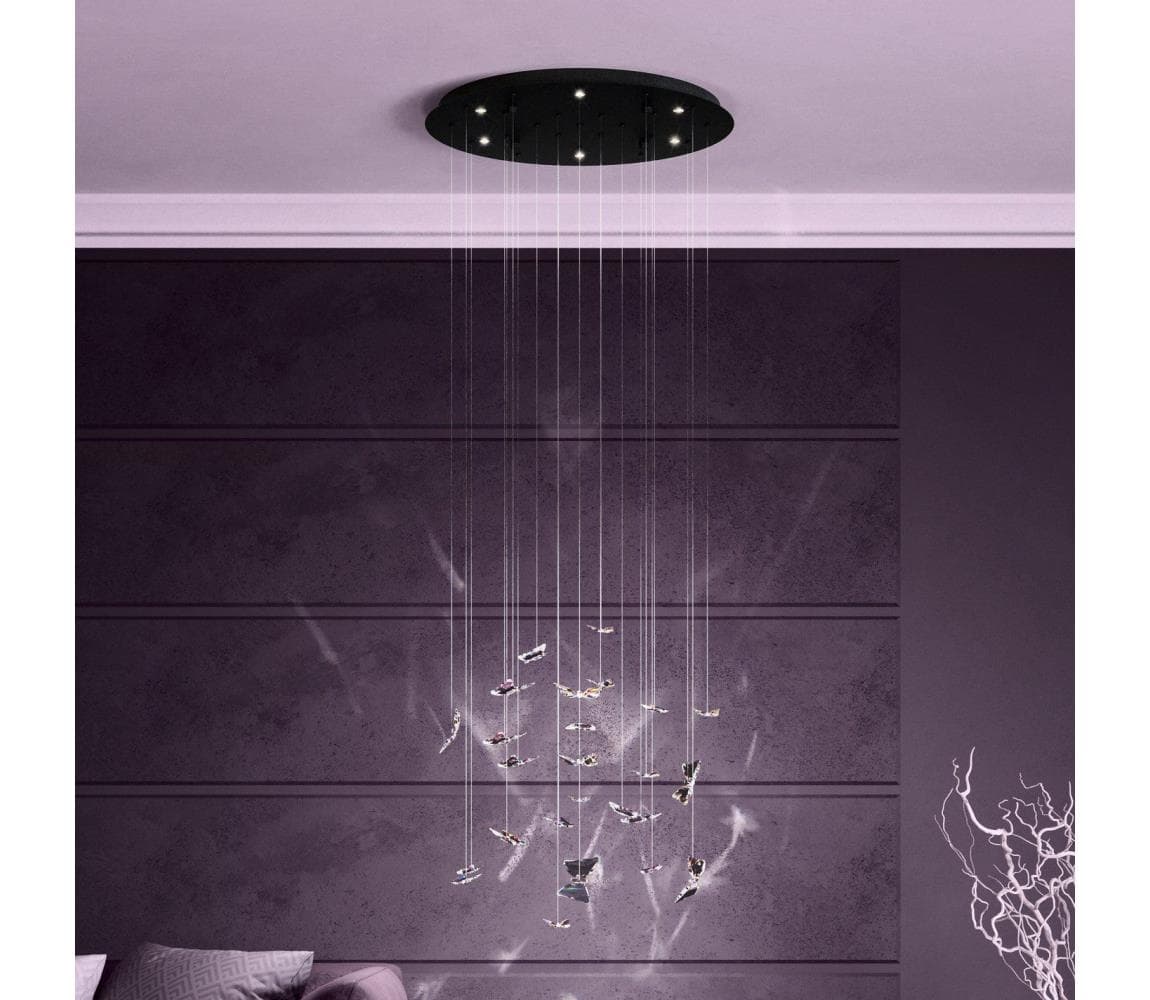 Eglo 390435 - LED stlmiteľný luster na lanku ADRADOS 6xLED/4,2W/230V čierny/číry 390435