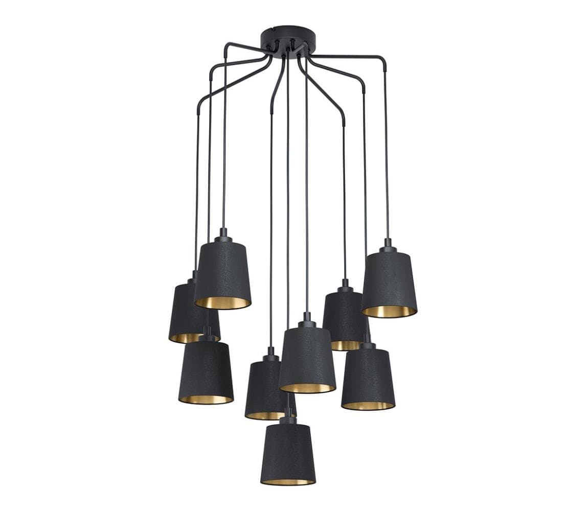 Eglo 39739 - Luster na lanku BERNABETTA 9xE27/40W/230V čierna 39739