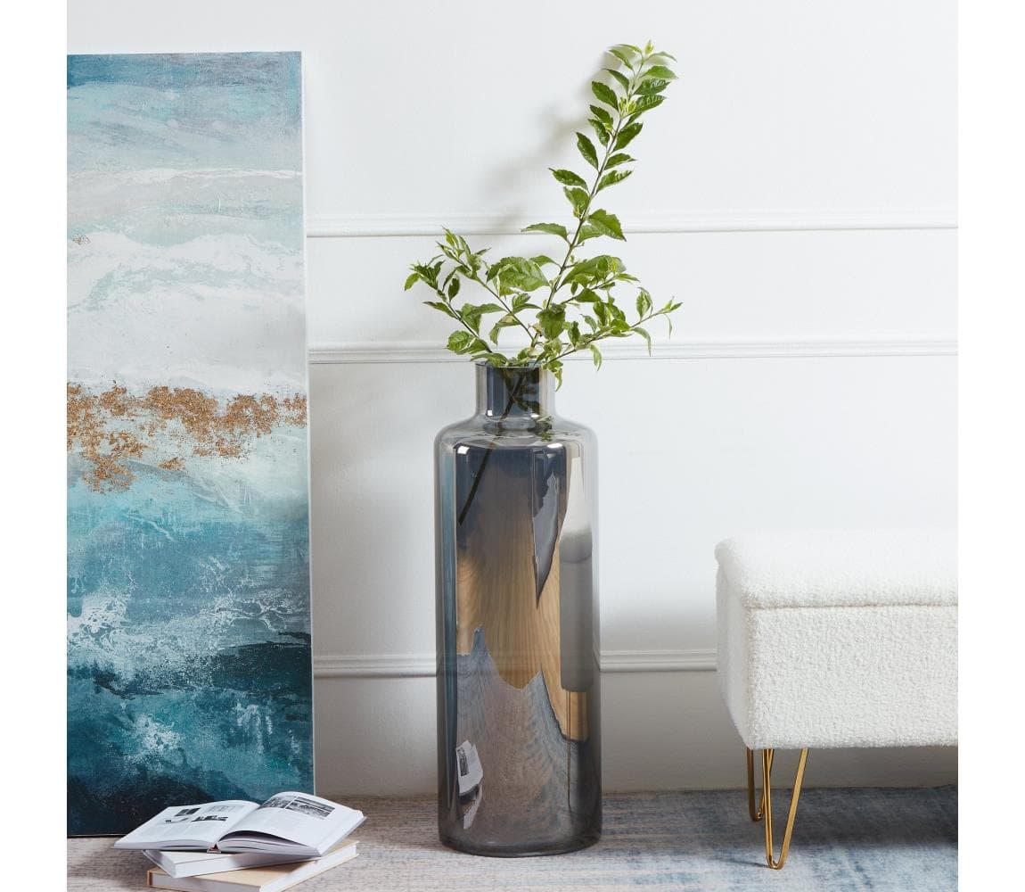 Eglo 421381 - Sklenená váza NABAS 73x25 cm čierna/dymová 421381