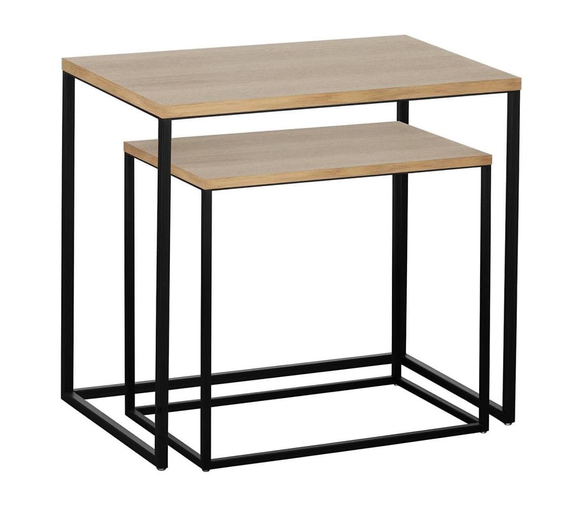 Eglo 424006 - SADA 2x odkladacích stolíkov TOZAWA hnedá/čierna 424006