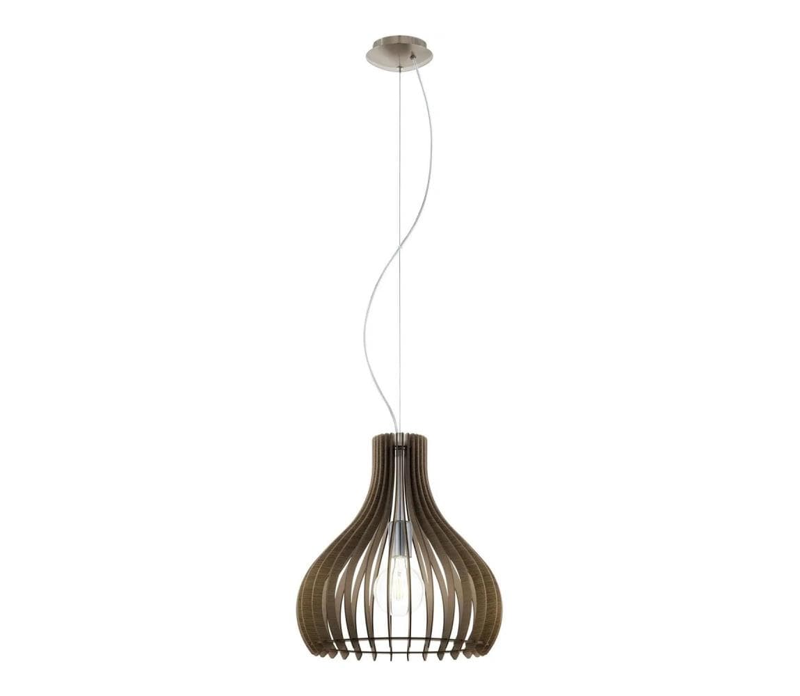 Eglo 61917 - Luster na lanku TINDORI 1xE27/60W/230V pr. 38 cm hnedá 61917