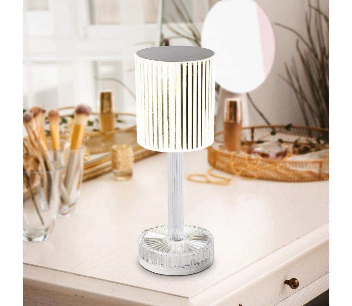 Eglo 75817 - LED RGB stmievateľná nabíjateľná stolná lampa LUCIGNANO LED/800mAh číra 75817