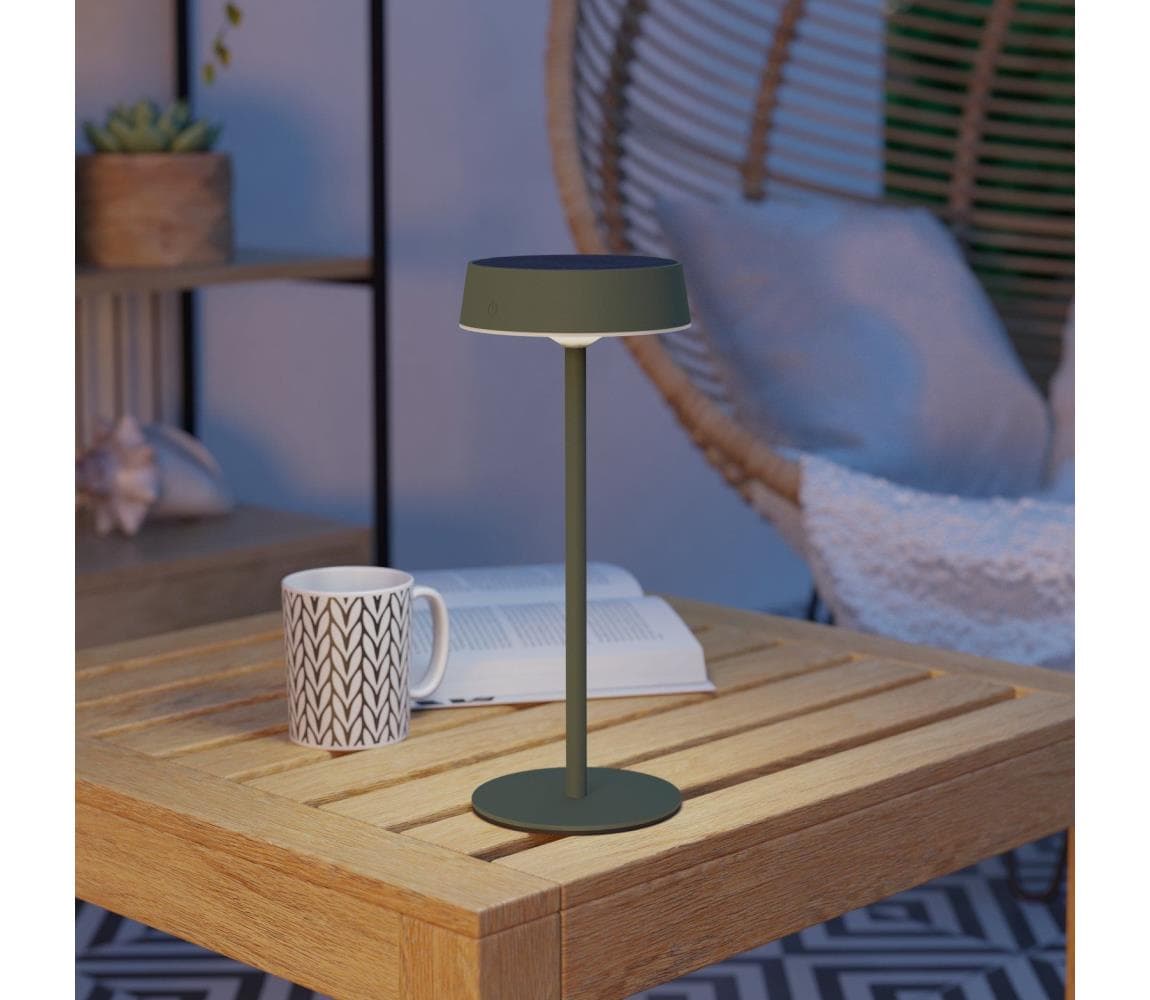 Eglo 75878-LED Solárne dobíjateľná stolová lampa SIMERI LED/3W/5V 1800mAh IP44 zelená 75878
