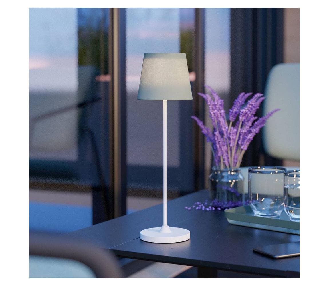 Eglo 75936 - LED stmievateľná nabíjacia stolová lampa LEONERO LED/3,8W/5V 2000 mAh biela/zelená 75936